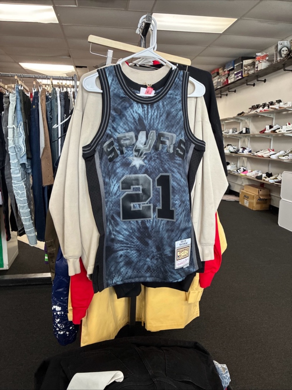 NWT San Antonio Spurs Men’s Tim Duncan MITCHELL & NESS Authentic TIE DYE Sz S